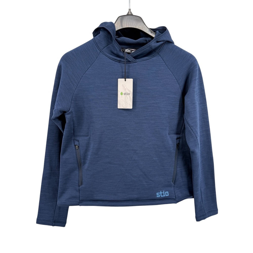 NEW Stio Glide Power Stretch Hoodie Womens Medium Blue Heathered Gorpcore Nordic